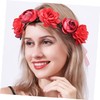 BIUDECO Delicate Simulation Flower Garland Bridal Headpiece Hairband Wedding Accessory