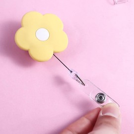 Pink Cute ID Card Sleeves Retractable Badge Reels ID Card Badge Clips Retractable Badge Holders for School Staff Nurse Doctor Teacher Student ID Card Holder