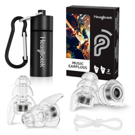 Hearprotek 2 pares de tapones para los oídos de concierto de alta fidelidad, reducción de ruido, protección auditiva para músicos, festivales, DJs, discotecas, conciertos, bateristas, fiestas, motociclistas (23 db)