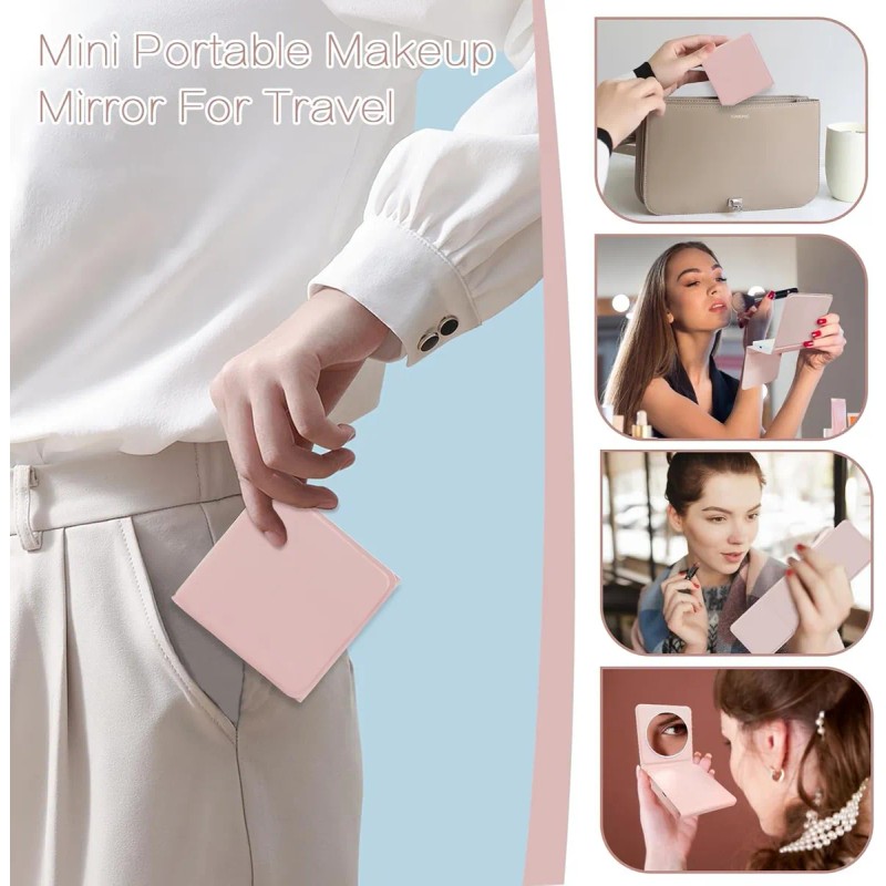 Recargable Espejo De Maquillaje Luz Tríptica Aumento 5x/10x