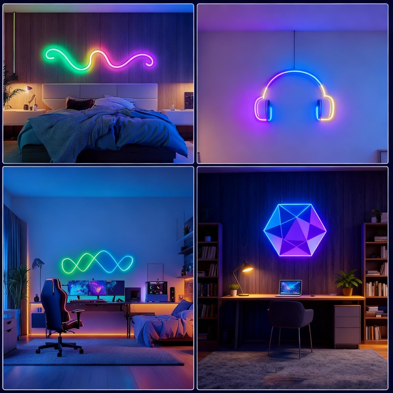 Cofiveevo Rope Lights, 16.4FT LED Rope Light DIY, Music Synchronization,