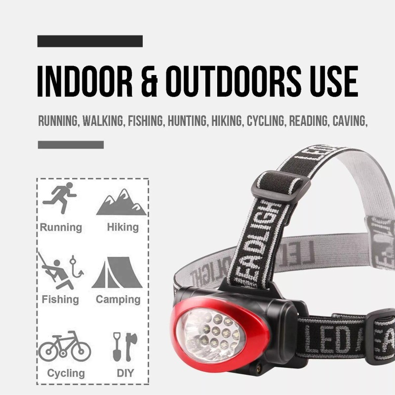 Lichamp Headlamp, 10 Pack 12 LED 3 Mode Portable Head