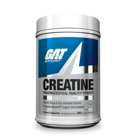 GAT SPORT Creatine Monohydrate Powder 1000 Grams, Strength, GLP1 Support, Brain Health, Anti-oxidant, Endurance, for Men & Women, 1 Kilo, Unflavored, 200 Servings