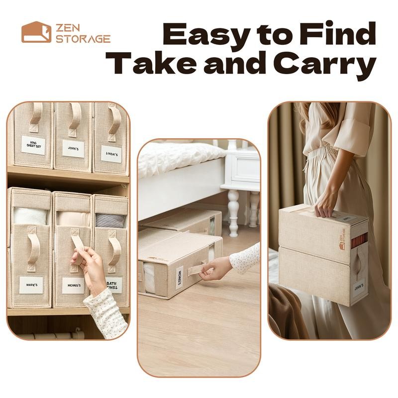 Multi-Use Storage Bags 4Pack Dustproof Organizer for Bedding Quilts Blankets