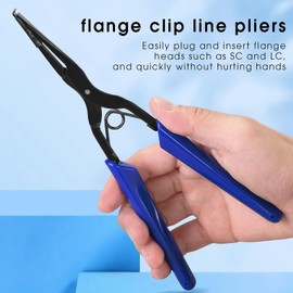 BAOSHLA Optical Fiber Pliers Flange Fiber Optic Flange Clamp Efficient Fiber Connector Insertion and Removal Tool Fiber Flange Long Nose Pliers for SC and LC Connectors in High Density Patch Panels