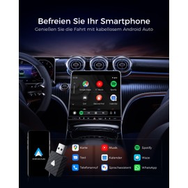 WityEye Android Car Wireless Adapter, V5.3 Bluetooth Stable Connection, 5.8 GHz WiFi Fast Data Transfer, Converts Cable Connection to Wireless, for Smartphone Android 11+