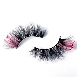 Luvly Lotus False Lash Wispy Dramatic Fluffy Strip Decorative Lashes Party, Cosplay, Valentine's Day, Pink, Red, Glitter, Heart, Voluminous, Natural, Short, Long (Pink, 15-20mm)