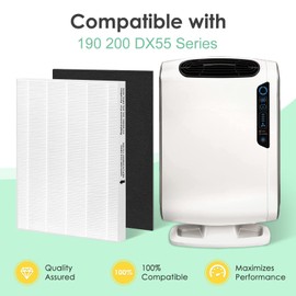 Filters Set Compatible with Fellowes Aeramax 300 HEPA Filter Replacement for Air Purifier Aera-Max 290 DX95 AP-300PH HF-300, Part# 9287201, Includes 2 True HEPA & 6 Extra Carbon Activated Pre-Filter