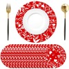 Pack of 50 Red Heart Paper Place Mats Round Paper