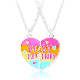 Generisch BFF Necklaces for 2, Friendship Necklace for 2 Girls, Best Friends Chain, BFF Gifts, Sisters, Anniversary, Christmas, Birthday Gifts, Zinc