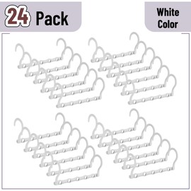 Mr. Pen- Space Saving Hangers for Clothes, 24 pcs, White, Plastic Multi Clothes Hangers Space Saving, 5 Slots, 360° Rotating Hooks