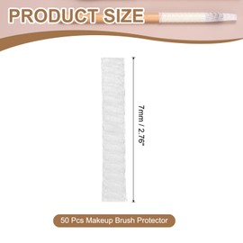 uxcell 50Pcs Makeup Brush Protector, 7cm Plastic Reusable Expandable Mesh Cover for Cosmetic Brush Storage Bud of Rose, Clear