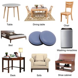 GINOYA Teflon Furniture Sliders, 20pcs 25mm Stick Furniture Glides for Easy Moving on Carpet Hardwood Tile (Grayish Blue)