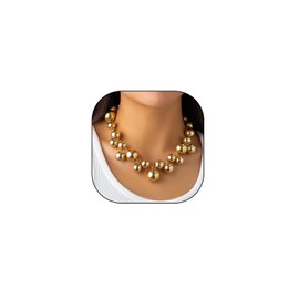 Chunky Pearls Statement Choker Necklace for Women Teen Girls,14K Gold Large Beaded Punk Ball Cluster Collar Necklace Party Dainty Jewelry Gift (Gold)