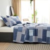 Green Essen Plaid Quilt Twin Size Blue White Lightweight Patchwork