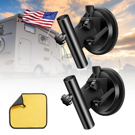 EZIRVLIFE RV Flag Mount, Suction Cup Flag Holder, RV Flag Pole Kit Adjustable Angle, Suction Cup Flag Holder for RV, Truck, Trailer, SUV - WLL of 260LBS (2 Pack)