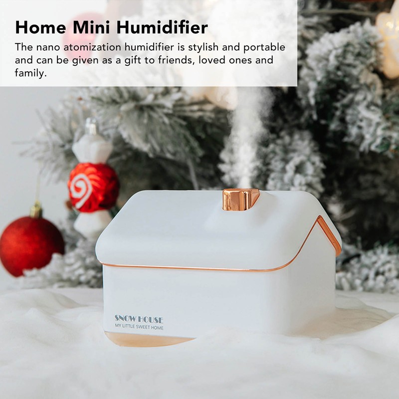 Snow House Mini Humidifier USB Nano Atomization Humidifier with Night