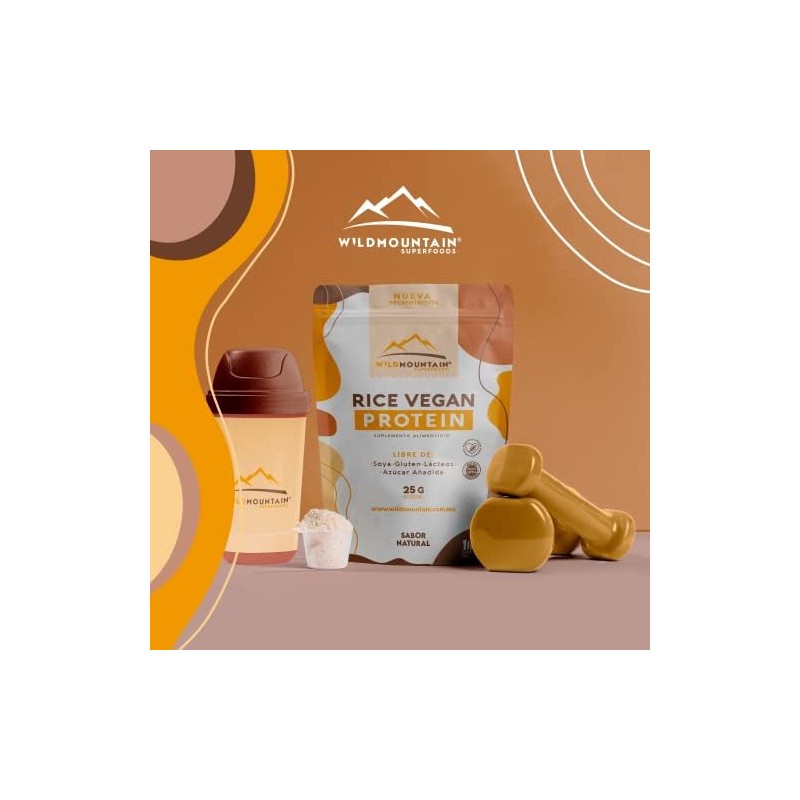 Wildmountain - Proteína Vegana de Arroz Integral Suplemento Alimenticio Sin