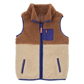 Carter's Boys Zip-Up Vest (Brown/Blue Sherpa, 7 Years)