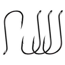 Octopus Beak Offset Fishing Hooks Jig Hooks Circle Hooks Octopus Longline Hooks Curved Handle Long Handle Olecranon Oblique Fish Hooks for Freshwater Saltwater (1# - 100pcs)