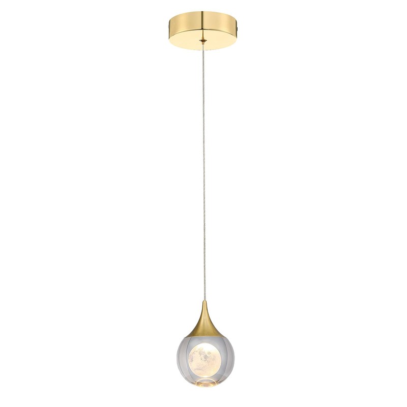 JoollySun Modern Crystal Pendant Light: Mini Gold Hanging Light Fixture