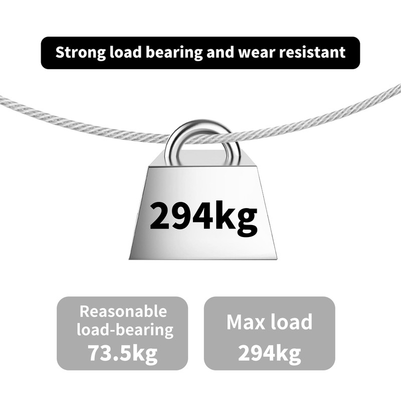 2mm Wire Rope Set 50m, 304 Stainless Steel Heavy Duty