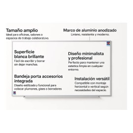 Pizarrón Blanco America 60x120cm + 4 Plumones Profesional