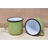 Madacha 2 x 250ml Metal Enamel Mugs Lime Green