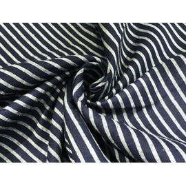 58" Wide 100% Cotton Denim Fabric - Available in Zigzag Design - 3 Colours - White with Black Zigzag/White with Navy Zigzag and Navy Blue with White Zigzag