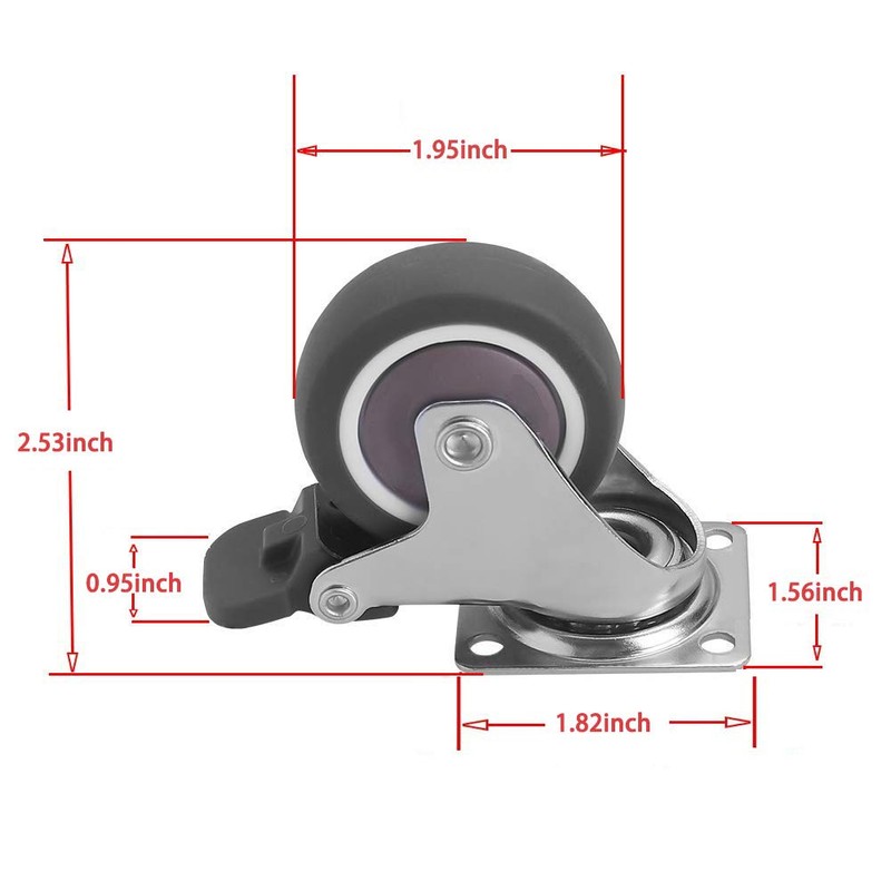 Casters Wheels, 2" Heavy Duty Casters Set of 4 with