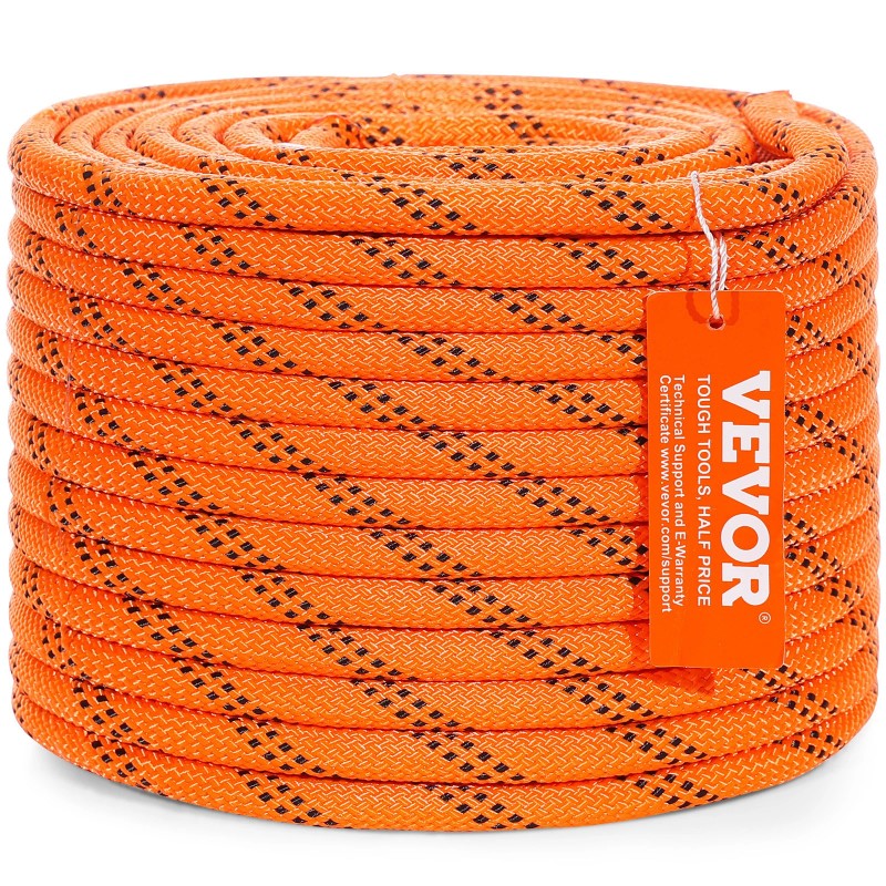 VEVOR Arborist Tree Climbing Rope Double Braid Polyester 3/8" x