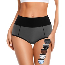 ORLAROY Women's Tummy Control Underwear Cotton High Waisted Underwear Postpartum Panties Full Coverage Briefs Multipack
