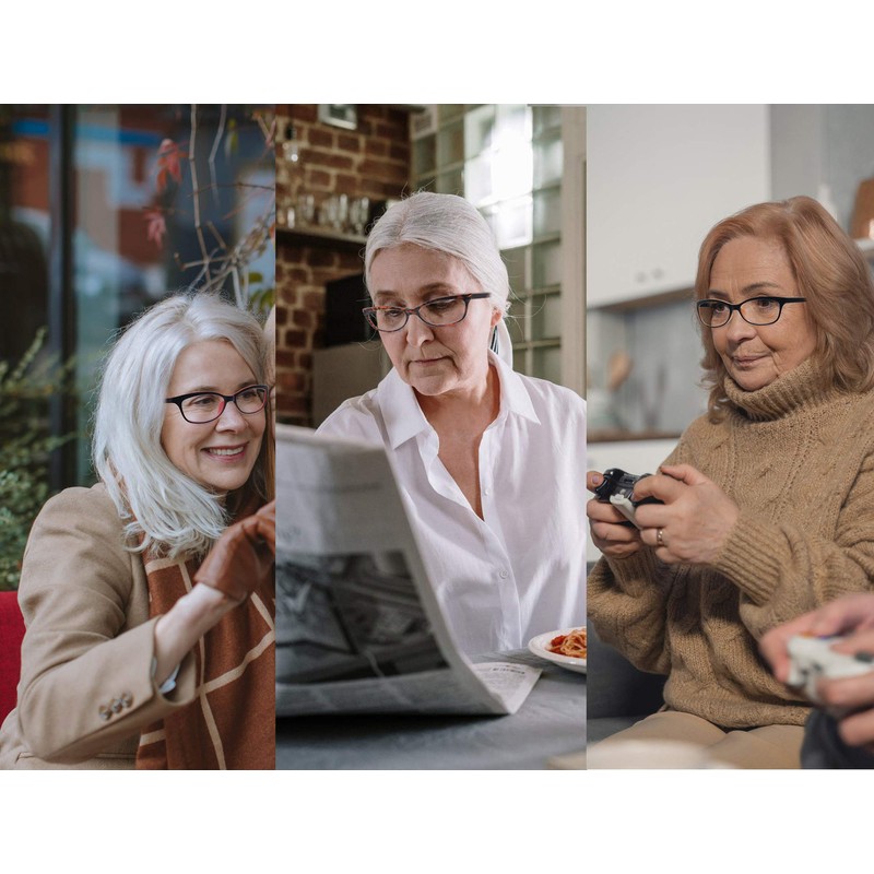 HAPJOYS Reading Glasses Womens Readers Ladies Stylish Cheaters +1.75 W/Sun