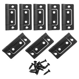 sourcing map 8Pcs 2x1 Inch Door Hinges Non-Mortise No Noise Bifold Door Hinges Plating for Cabinet Furniture Window Wardrobe with Screws, Dark