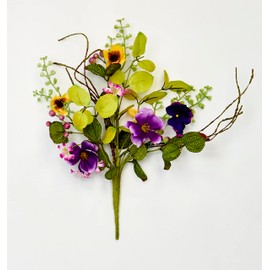 Worth Imports 15" Pansy Green Leaves Bush, Multicolor