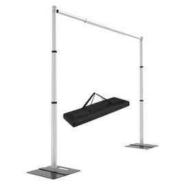 Hecis Pipe and Drape Backdrop Stand Kit, 10ftx10ft Heavy Duty Backdrop Stand, Adjustable Metal Pipe and Drape Stand, Background Stand for Parties Birthday Party Baby Shower Wedding Decorations