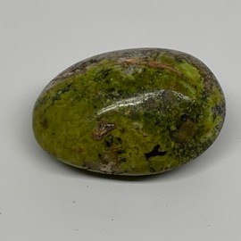 101.7g, 2.5"x1.8"x1.2" Natural Untreated Green Opal Palm-Stone Crystal Polished Galet Shape Gemstones @Madagascar, B38295