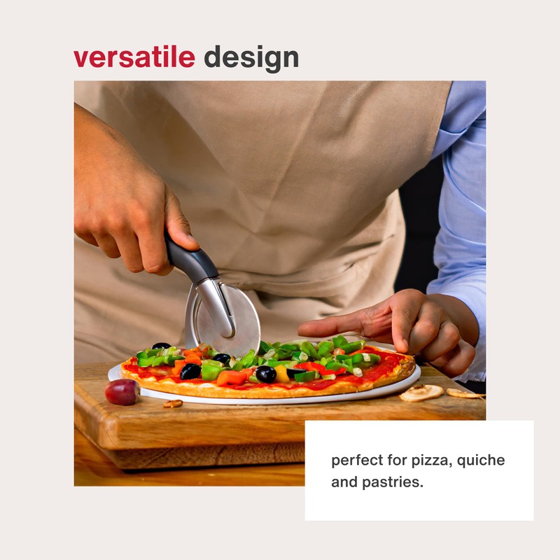 Zyliss Pizza and Pastry Cutter, Stainless Stell Pizza Wheel, Crust