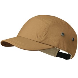 CLAPE 5 Panel Cap Short Brim Baseball Cap Baseball Cap Short Peak Men Women Running Sports Cap Breathable Adjustable, BSSD2547-TanBrown, Unit size
