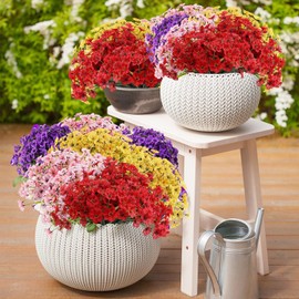 22 Bundles Artificial Flowers Outdoor, Faux Flowers UV Resistant with Plastic Plants, Faux Silk Flowers for Outdoors Outside Front Porch Hanging Planter Window Box Garden Decoration