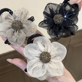 Pinzas de Flores para Cabello, Pinzas de Flores, Accesorios para Mujer, Pinzas para Cabello Flor, Elegante juego de 3 Pinzas de Pelo Flor, Accesorios para Cabello Mujer Niñas