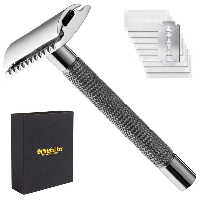 Störtebekker® Solingen Premium Safety Razor with Steel Handle – Includes