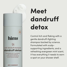 hims Dandruff Detox Anti Dandruff Shampoo, 2 Pack - Anti Dandruff Shampoo for Dry, Itchy Scalp with Pyrithione Zinc 1% and Argan Oil - Paraben Free, Sulfate Free - Evergreen Mint - 2 x 6.4 fl oz