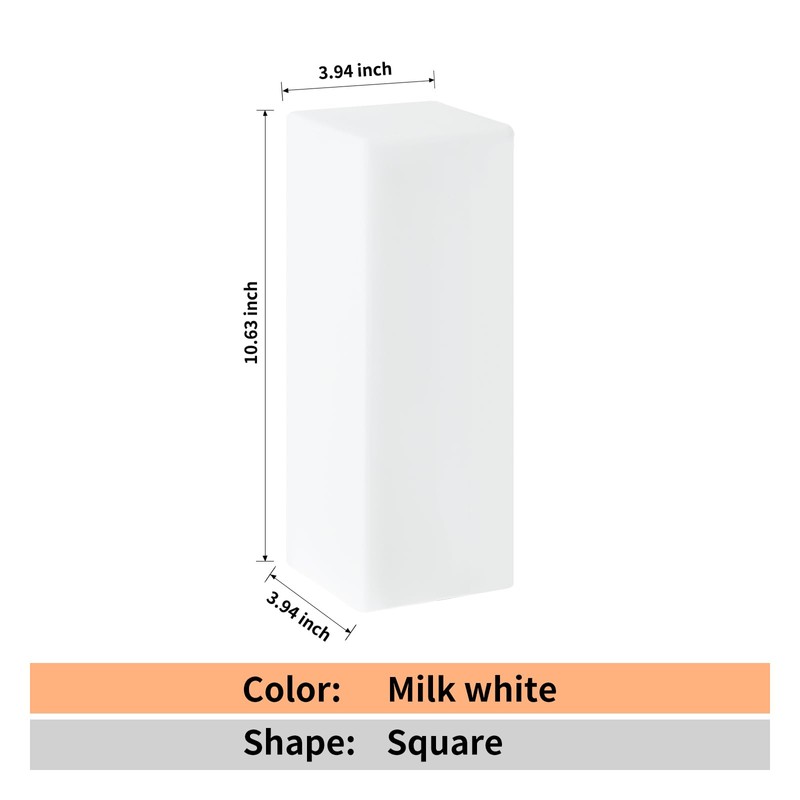 Yoenecea Replacement Glass Lamp Shade, 1 Pack Square Lampshade with