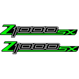 Pure Print Cut Z1000SX Motorcycle Sticker Set - 2 Pieces, 15 x 2.5 cm - High Quality Vinyl Sticker Suitable for Kawasaki Z1000SX - Weatherproof & UV Resistant (Green)