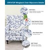 CRFATOP Wingback Chair Covers 2 Pieces Stretch Printed Wing Back