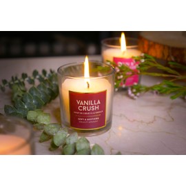 RELAXUS Aromatherapy Soy Candle Set: Perfect Home Scented Candles for Stress Relief, Meditation, Yoga, Spa, and Relaxation, (Vanilla Crush, 6 Pack)