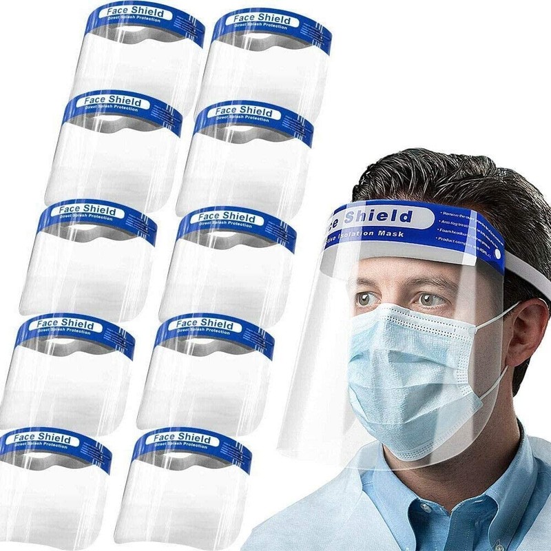sb components (10 Safety Face Shield Full Protection Wide Visor
