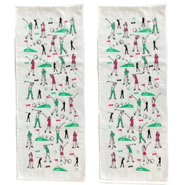 Plus One Sports Cheering Towel for Golf, Set of 2, Made in Japan, Approx. 13.4 x 35.0 x 0.08 inches (34 x 89 x 0.2 cm per towel), White