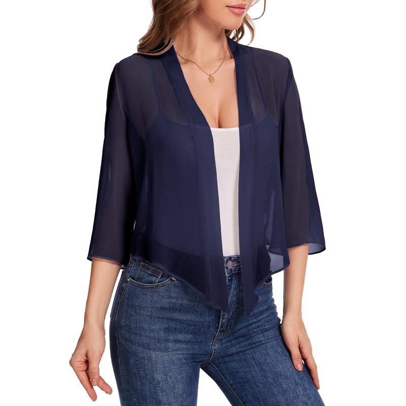 Bbonlinedress Bolero Women's Festive Chiffon Cardigan Elegant Long Sleeve Casual